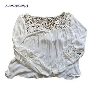 Small Hollister White Long Sleeve Top